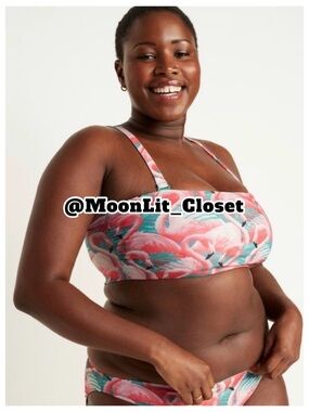 Old Navy | Flamingo Print Bandeau Bikini | 2 PC Bathing Suit 2X Plus Size
